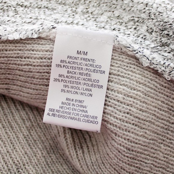 Women's Olivia Sky Heather Vanilla Boucle Wool Blend Vest, Gray, Size Medium - Picture 8 of 11